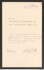 k.k. naturhistorisches Hofmuseum, Intendanzakten 1885-1896 (Hauer), Aktenzahl Z.415.a/1891, Seite 1